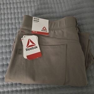 Reebok Taupe Casual Active Pants with Logo Tags